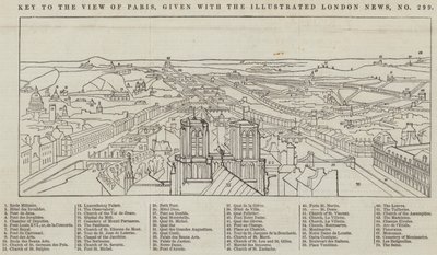 Vue de Paris, donnée avec The Illustrated London News (gravure) - English School