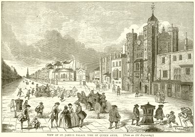 Vue du palais de St. Jamess, époque de la reine Anne - English School