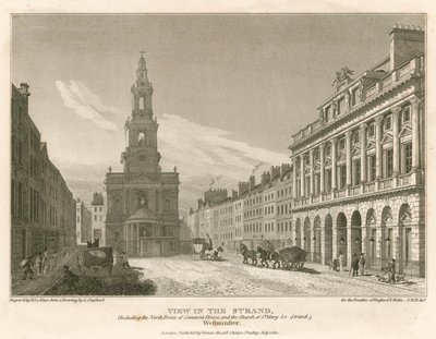 Vue du Strand, y compris la façade nord de Somerset House et l