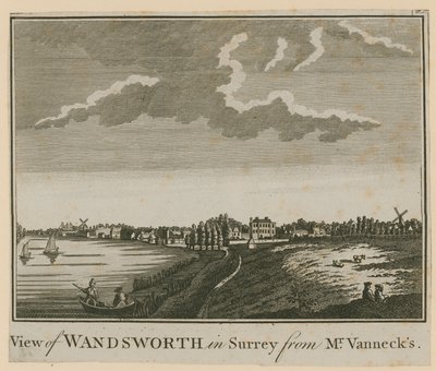 Vue de Wandsworth dans le Surrey depuis la maison de M. Vanneck - English School