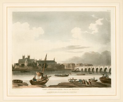 Vue de Westminster Hall et du pont - English School