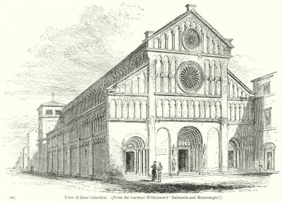 Vue de la cathédrale de Zara (gravure) - English School