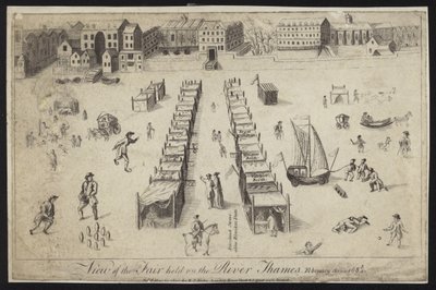 Vue de la foire tenue sur la Tamise, 1683-1684 - English School