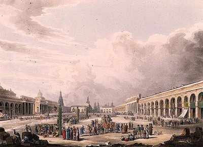 Vue de la grande place avec les boutiques à Moscou, planche 3 de 