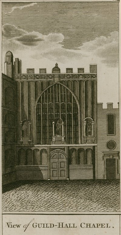Vue de la chapelle du Guildhall, Londres - English School