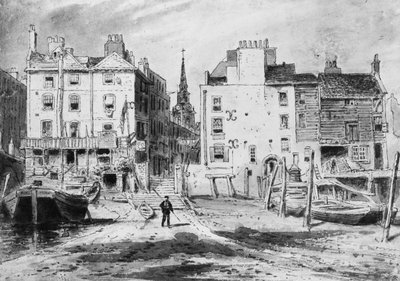 Vue des anciens escaliers de Hungerford, vers 1815 - English School