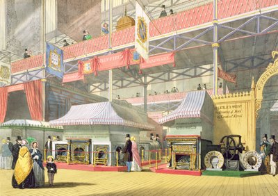 Vue du stand de la quincaillerie de Sheffield et des expositions de Great Lane Works à la Grande Exposition de 1851, de Dickinsons Comprehensive Pictures - English School