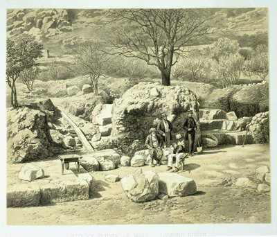 Vue du Temple de Mars, de A History of Discoveries at Helicarnassus, Cnidus, & Branchidae, par Charles Thomas Newton publié en 1862 - English School