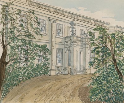 Vue de la maison au n°2 Palace Green, Kensington, où Thackeray est mort - English School