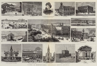 Vues de Montevideo, Uruguay, Amérique du Sud (gravure) - English School