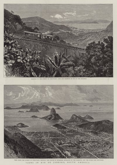 Vues de Rio de Janeiro, Amérique du Sud (gravure) - English School