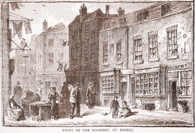 Vues dans le Rookery, St. Giles - English School