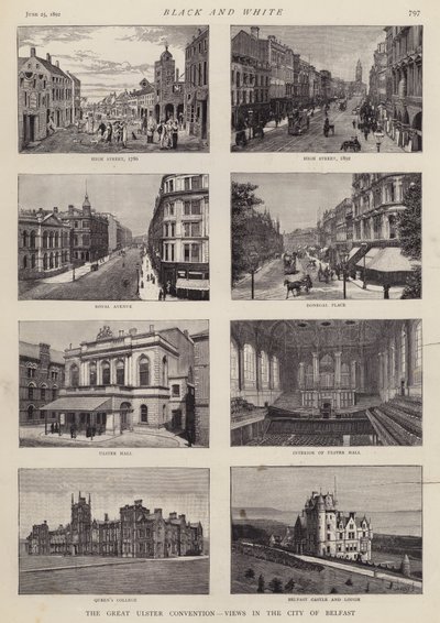 Vues de Belfast, Ulster, Irlande - English School