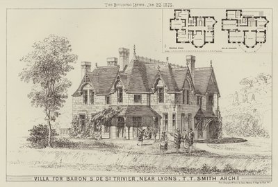 Villa pour le Baron S de St Trivier, près de Lyon (gravure) - English School