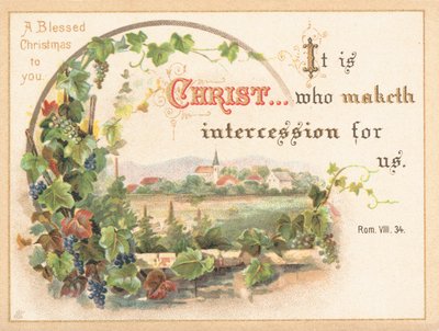 Scène de village, Carte de Noël - English School