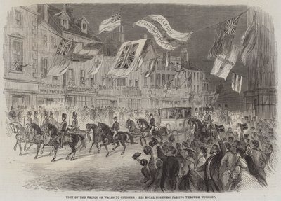 Visite du prince de Galles à Clumber, Son Altesse Royale passant par Worksop - English School