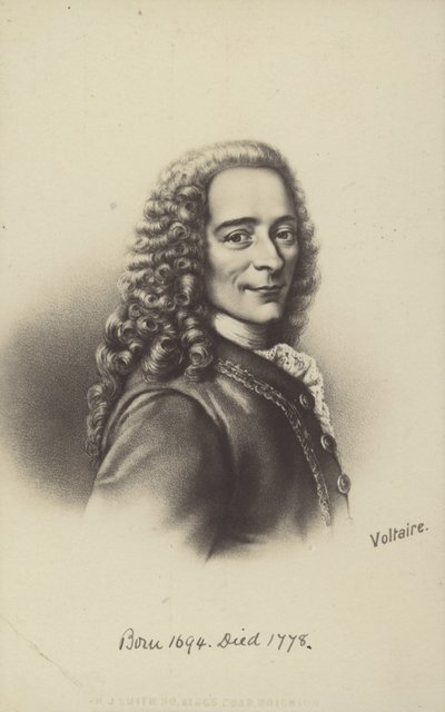 Voltaire (1694-1778), écrivain, philosophe et dramaturge français (litho) - English School