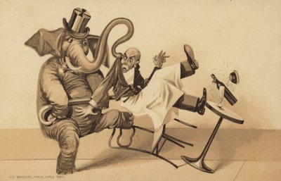 Un serveur sert un éléphant - English School