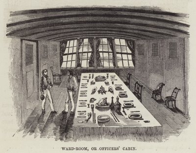 Salle des officiers ou cabine des officiers (gravure) - English School