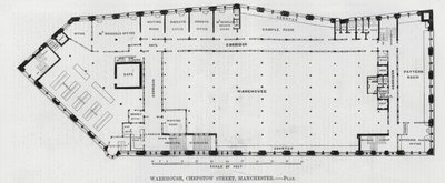 Entrepôt, rue Chepstow, Manchester (gravure) - English School