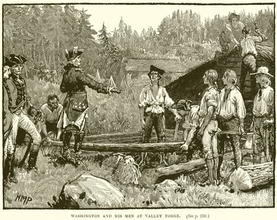 Washington et ses hommes à Valley Forge - English School