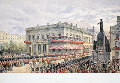 Waterloo Place et Pall Mall, de A Memorial of the Marriage of Edward VII and Alexandra of Denmark, pub. 1864 - English School