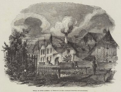 Wells, en Haute-Autriche, une gravure sur bois dans l