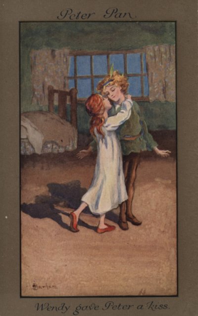 Wendy donnant un baiser à Peter Pan - English School