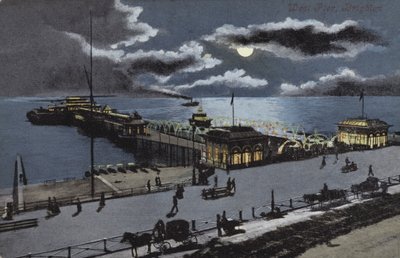 West Pier, Brighton, Sussex (lithographie en couleur) - English School