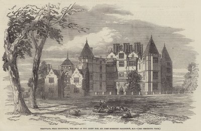 Westwood, près de Droitwich, la résidence du très honorable Sir John Somerset Pakington, MP (gravure) - English School