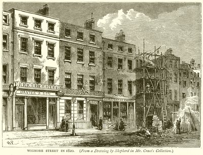 Rue Wigmore en 1820 - English School