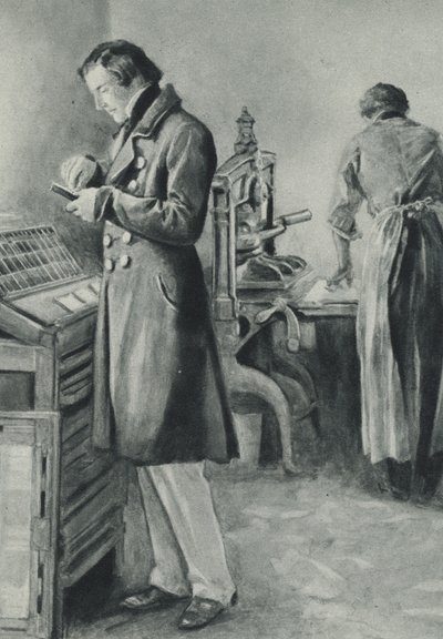 William Lloyd Garrison compose les caractères pour son journal - English School