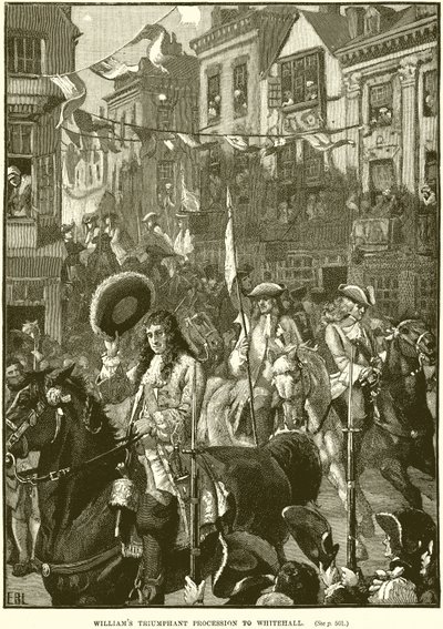 Procession triomphale de William à Whitehall - English School