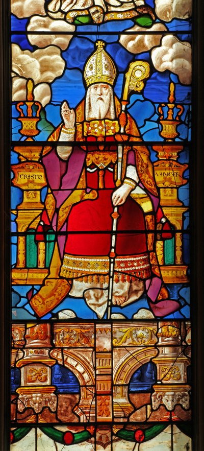 Fenêtre N2 représentant Saint Nicolas : une figure transformée de Dieu le Père à l