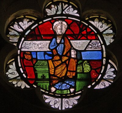 Fenêtre N6 représentant le Christ en majesté - English School