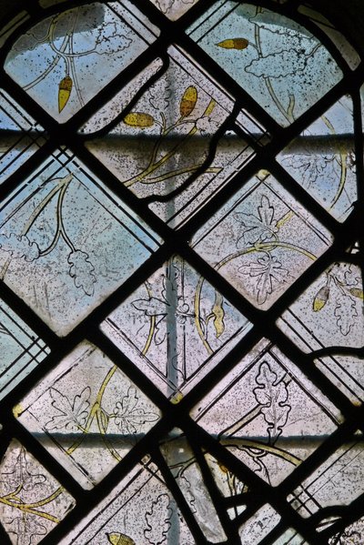 Fenêtre N6 représentant une carrière - motif de chêne - English School