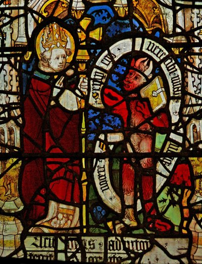 Fenêtre représentant Saint Martin exorcisant un diable - English School