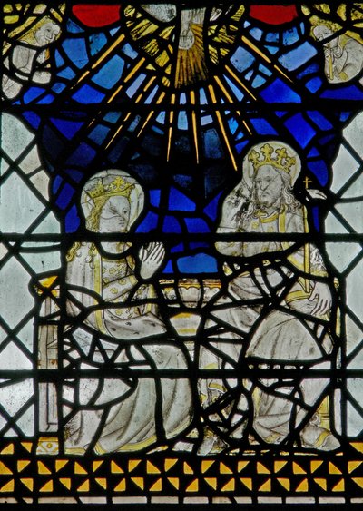 Fenêtre w2 représentant le Couronnement de la Vierge - English School