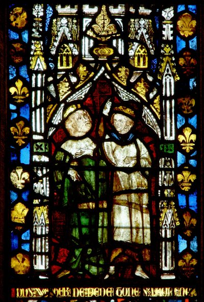Vitrail avec deux figures - English School
