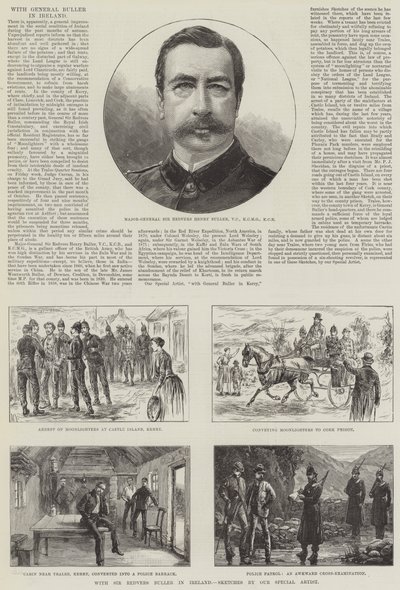 Avec Sir Redvers Buller en Irlande (gravure) - English School