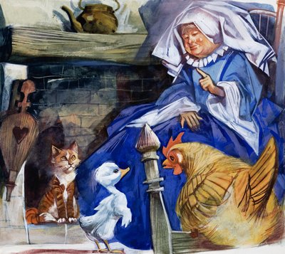 Femme avec des animaux de ferme - English School