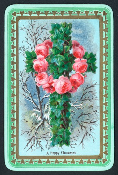 Couronne et croix, carte de Noël - English School