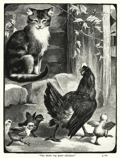 "Tu as volé mon pauvre poulet" (gravure) - English School