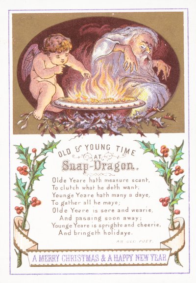 Jeune et vieux, carte de Noël - English School