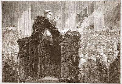 Zwingle prêchant dans la cathédrale de Zurich, illustration de L
