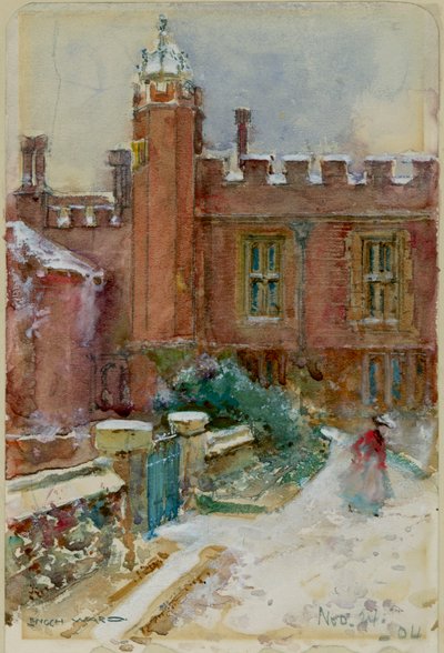 Une figure dans la neige au palais de Hampton Court, 24 novembre 1904 - Enoch Ward