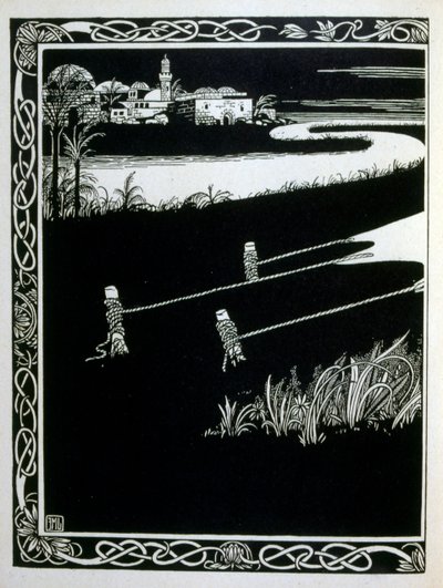 Enak devant Gomorrhe, du livre Juda illustré par Ephraim Moses Lilien (1874-1925) - Ephraim Moses Lilien