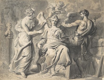 Allégorie des arts avec Isis et la géométrie assistant la figure à trois têtes - Erasmus Quellinus