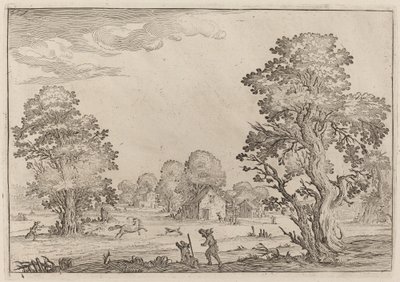 Paysage avec Chevaux en Fuite - Ercole Bazicaluva