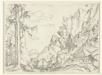 Paysage avec un village dans une vallée rocheuse - Erhard Altdorfer